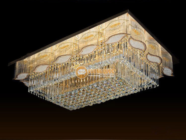 Đèn ốp trần pha lê nhập khẩu hình chữ nhật CM213-5